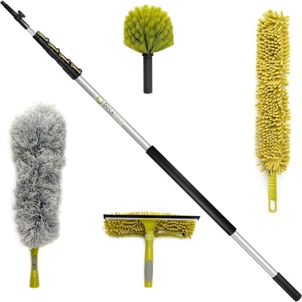 DOCAZOO Cleaning Kit w/ 7-30ft to 36 ft Extendable Telescoping Extension Pole